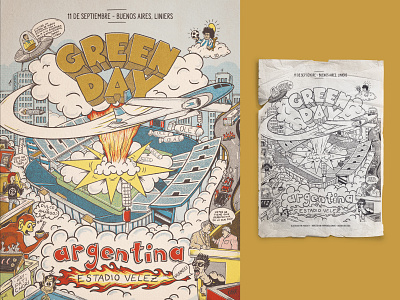 Green Day | Dookie Argento afiche argentina buenos aires dookie draw green day illustration poster posterdesign print printing serigraphy silk screen print silkscreen