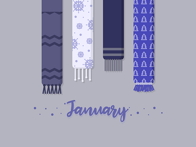 January design flat illustration january minimal vector winter