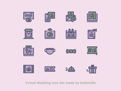 Virtual Wedding Icon Set