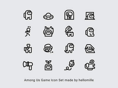 Among Us Game Icon Set among us design game icon icon set illustration minimal vector