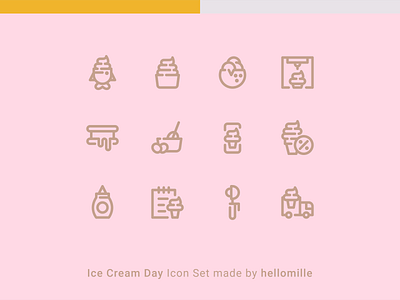 Ice Cream Day - Line Style design dessert ice cream icon icon set line icon minimal vector