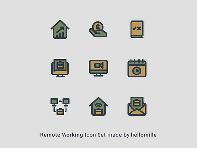 Remote Working - Filled Line Style