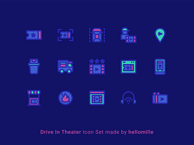 Drive In Theater - Filled Line Style