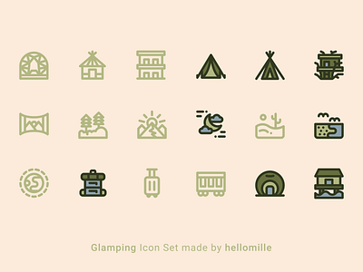 Glamping Icon Set