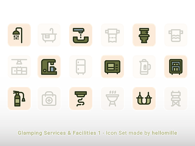 Glamping Services & Facilities 1 - Icon Set