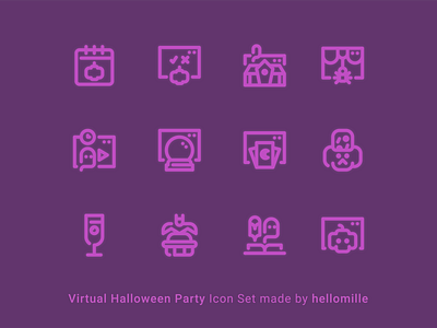 Virtual Halloween Party - Icon Set