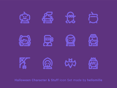 Halloween Character & Stuff - Icon Set