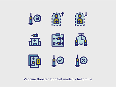 Vaccine Booster Icon Set