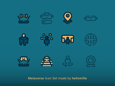 Metaverse - Icon Set ar augmented reality icon pack icon set line icons metaverse simple virtual reality virtual world vr