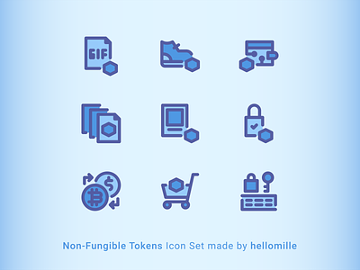 Non-Fungible Tokens - Icon Set bid buy icon pack icon set line icon metaverse nft non fungible tokens sell ui
