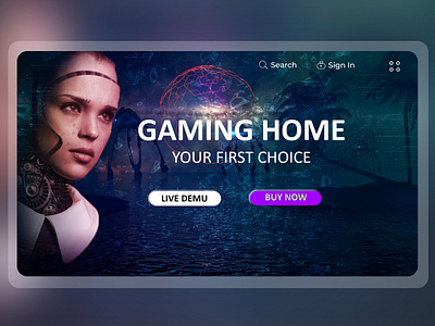 Gaming Web Site Template Design II Photoshop adobe photoshop banner branding design game game business gaming site graphic design poster social media post template template design website design