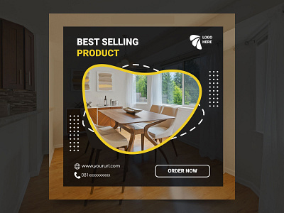 Furniture Banner Promotion banner brown eye catching facebook feed furniture instagram post minimalist modern promotions selling social media social media post template