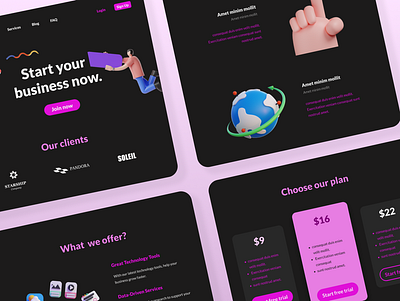 Landing page business page branding ui ux