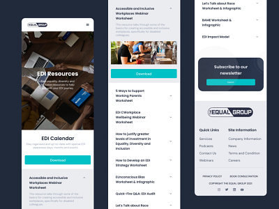EDI Resources for The Equal Group Page (Mobile) ui ux