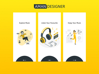 Music app onboarding screens app creative creative design creativity design figmadesign illustration intro music player musicapp ui ux