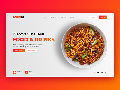 zomato - Restaurant Landing Page