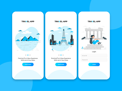 Travel App app app ui branding creative creative design creativity design figmadesign illustration intro login login page tranding travel ui ux