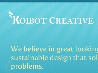 Redesigning the Koibot Creative site blue fertigo pro koibot redesign sunburst texture yellow