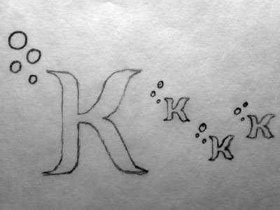 Initial sketch for new logo bubbles concept koibot logo sketch typography