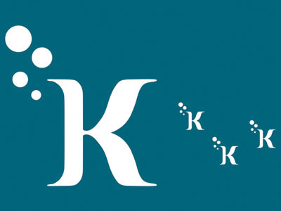 Finished illustrator version blue bubbles concept koibot logo sketch typography