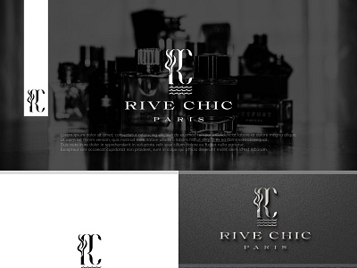 RIVE CHIC is the design and creation of custom-made perfumes graphic design logo luxury logo