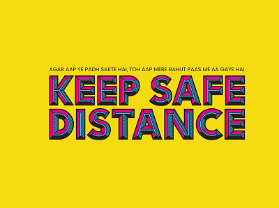 Social distancing - Covid 2020 corona india message precaution social distancing truck art typography visual design