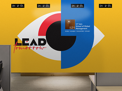 Lead Tomorrow – A Future Leaders Conference At SP Jain branding business school concept education graphic illustration mural space design university vector
