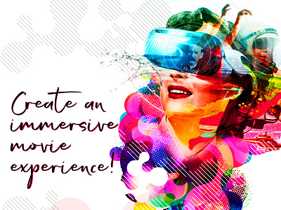 Retro Poster colorful experience movie photo manipulation poster retro vr glasses