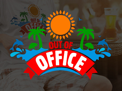 Out of Office. Graphic T-shirt color fun graphic sea summer sun and sand t shirt vacation