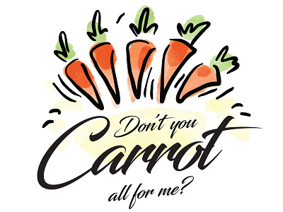 Carrot Pun Poster food love minimal poster pun typography. valentine watercolor