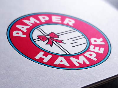 Pamper hamper branding design gift hamper icon identity seal logo pamper