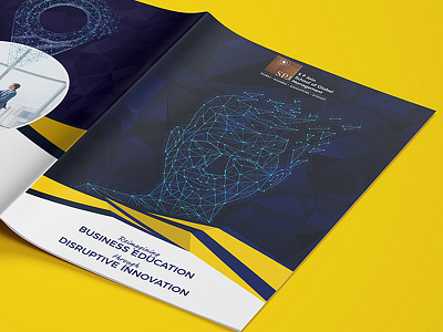 Corporate Brochure for Management School brochure connecting lines and dots edit futuristic low poly poly effect