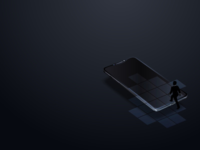 Step up. Adapt technology concept futuristic grey illustration minimal mobile silhouette technology texture uiux