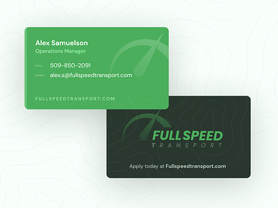 FullSpeedTransport Business Card 2021 business card fedex monochrome print design transportation