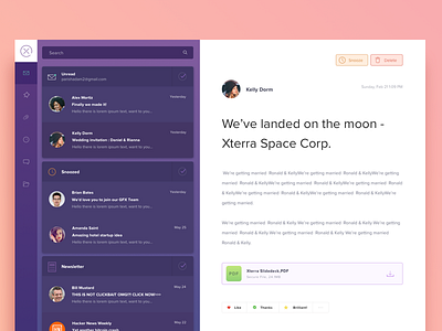 Email App Redesign email gradient modern webapp