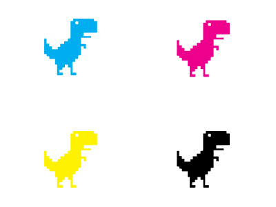 CMYK T-Rex cmyk colors dino pixel t rex