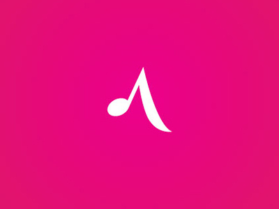 AudioTune a audio logo monogram music note pink