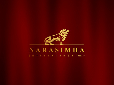 Narasimha Entertainment Pvt. Ltd. branding identity classic gold lion logo luxury minimal movie production vector