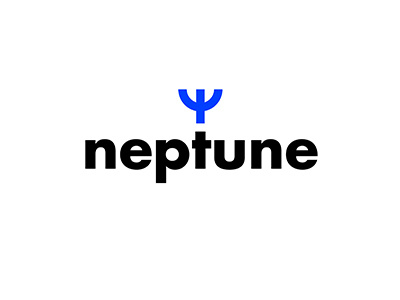 Neptune Logo blue bold branding identity flat logo minimal neptune strong trident
