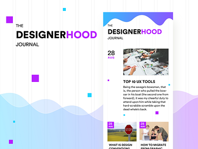 The Designerhood Journal app daily dailyui design minimalism minimalist mobile typography ui ux