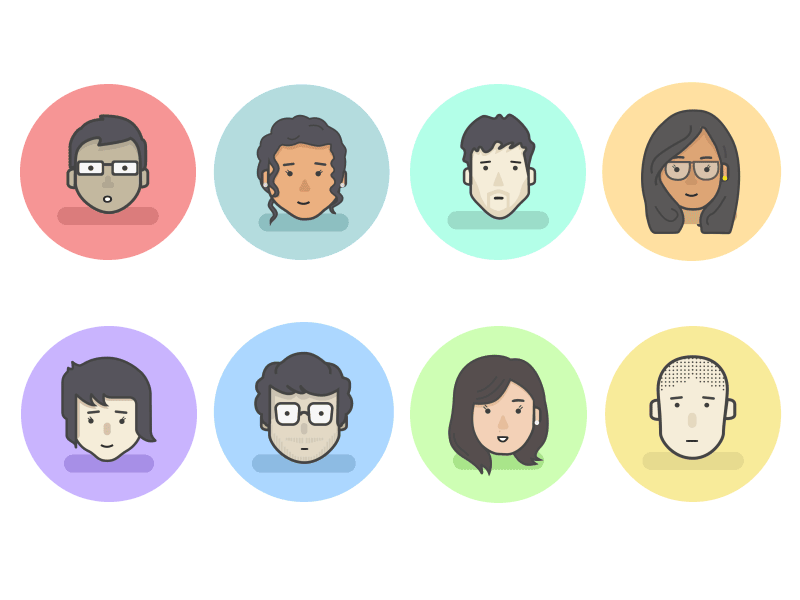 Team Avatars animated avatar character designers illustration people team vector