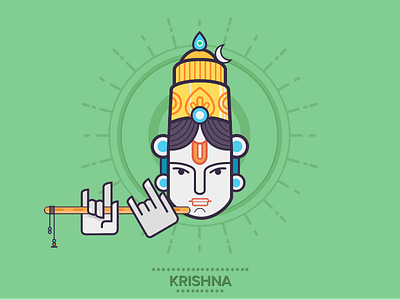 Krishna - The Limitless flute illustration india krishna minimal vector