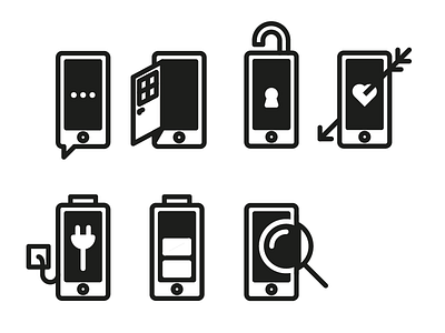 Mobile icons andreas wikström icon illustration iphone mobile