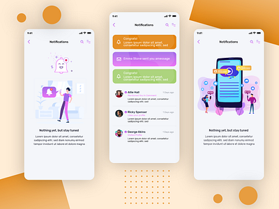 Notification, Notification Illustrations, adobe xd app design