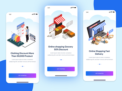 ECommerce Onboarding screen Online Shopping