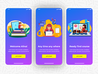 Education Onboarding screen Online Learning
