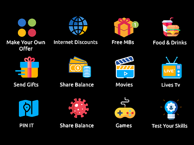 Mobile Telecom app Icon Set