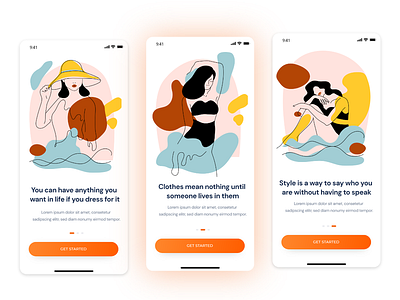 Women Fashion Style Onboarding Screen - Ecommerce Shopping