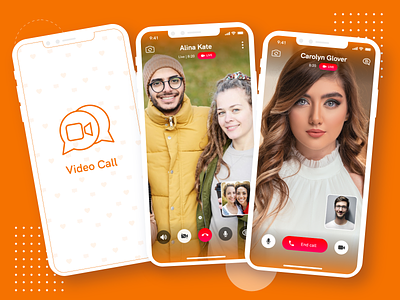 Video Calling App UI Design - Call, Message, Video chat