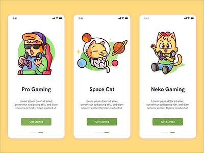 Neko Gaming Onboarding Screen - Baby Gamming UiKIT